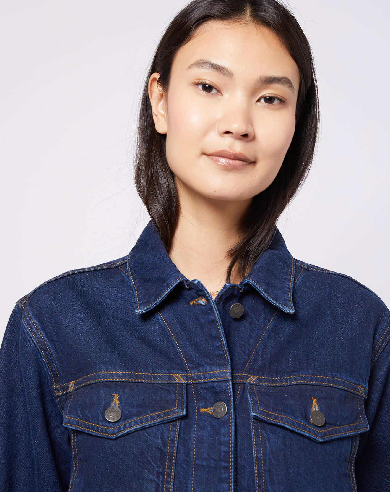 Esprit Veste en denim bleu foncé