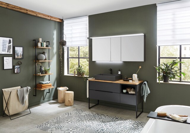 puris Regal 50 x 160 cm Gestell Schwarz matt/ Böden Hunton Eiche