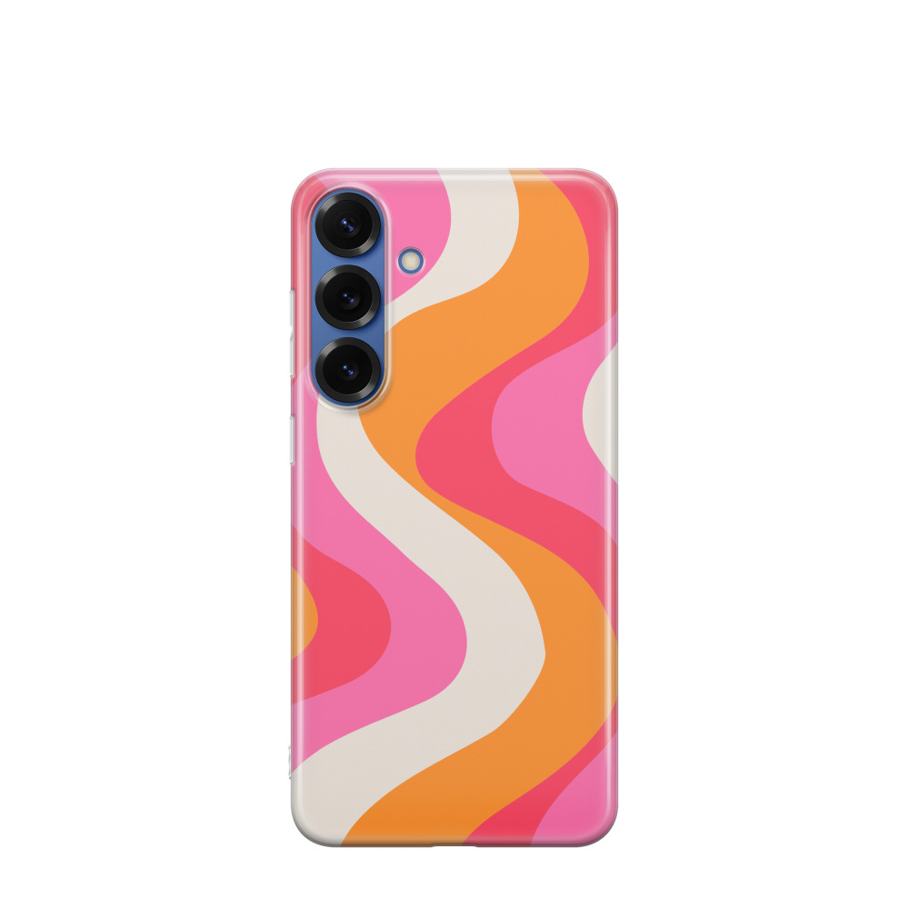 Samsung Galaxy S25 Plus Gummi Hülle Sonnenwellen 2 - Pink