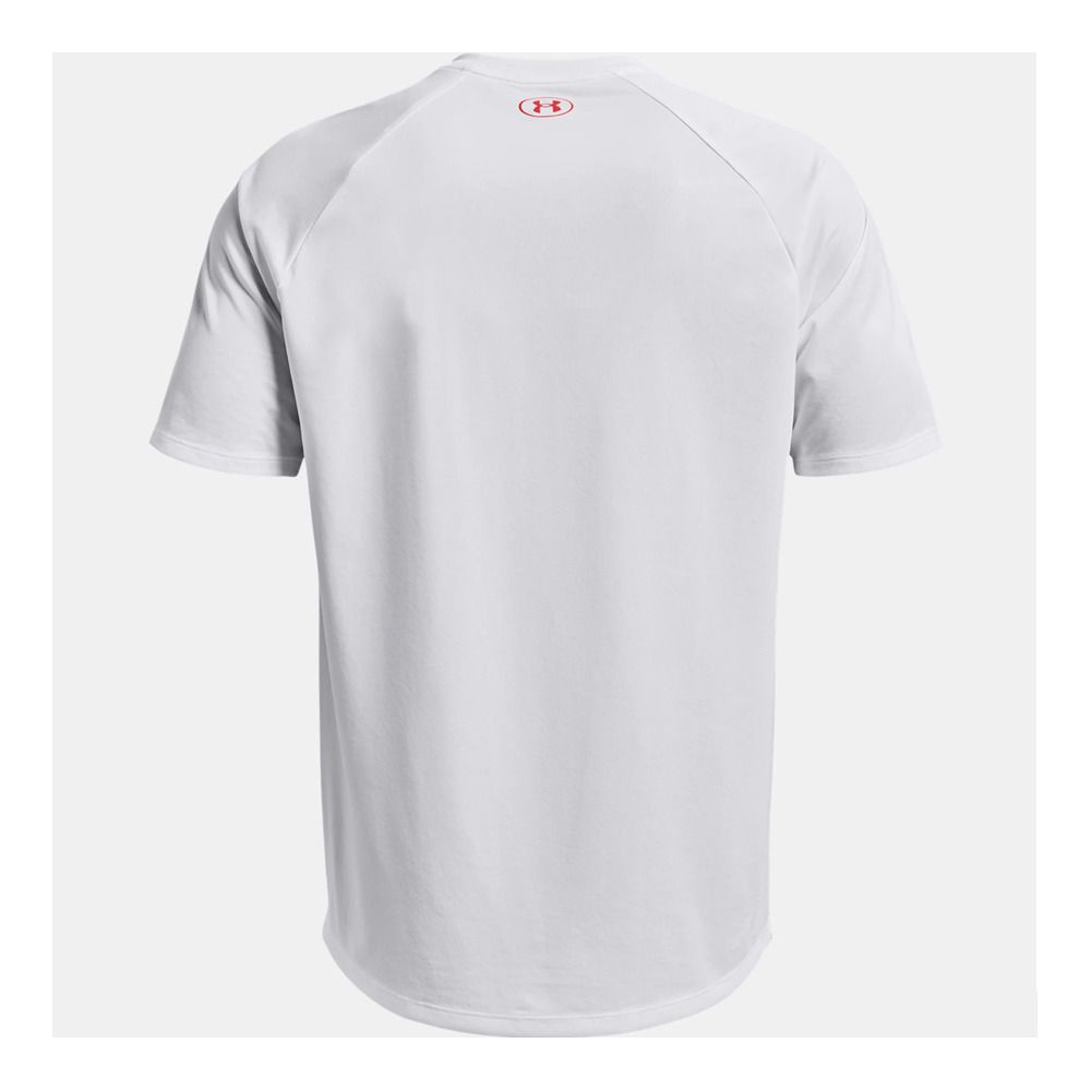 Under Armour UA TECH FADE - Maillot Homme white/vermillion/vermillion