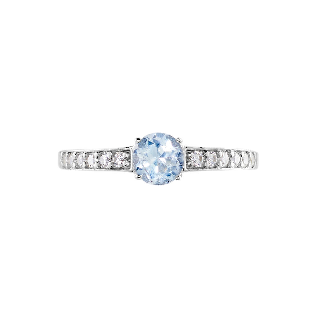 Bague Carrol Or Blanc Topaze Oxyde De Zirconium