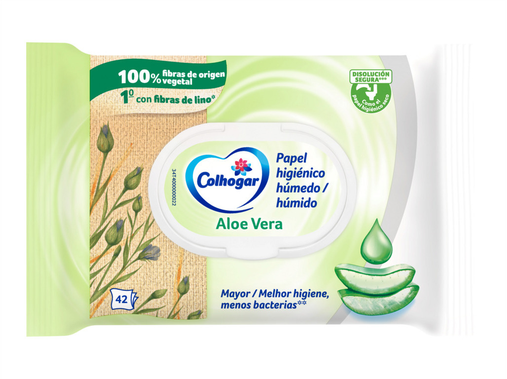 PAPEL HIGIÉNICO COLHOGAR HÚMIDO ALOÉ VERA 42UN