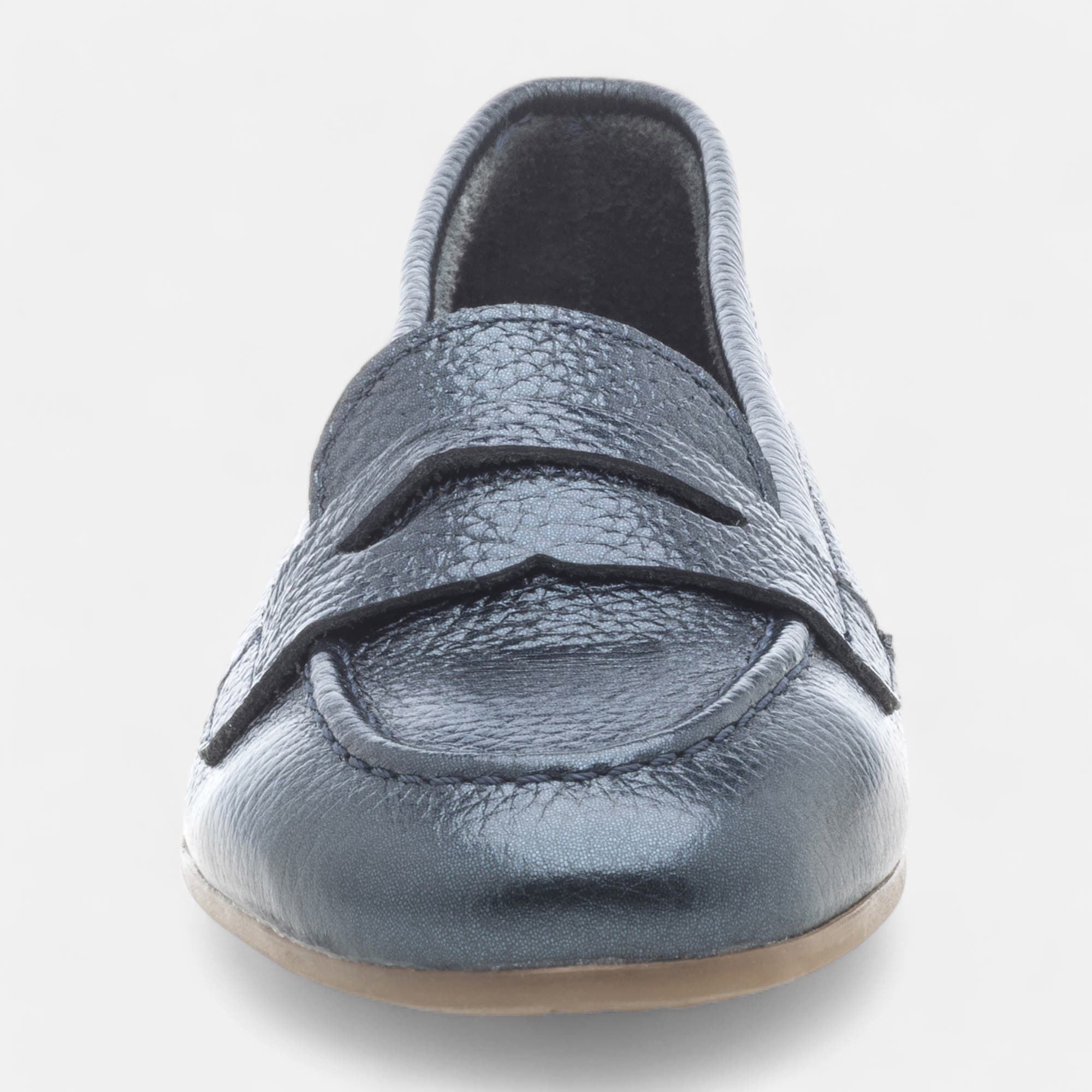 Mocassins Femme en cuir bleu marine