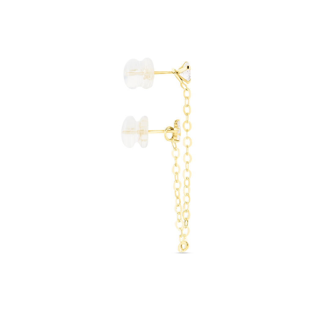 Bijoux D'oreilles Candia Or Jaune Oxyde De Zirconium