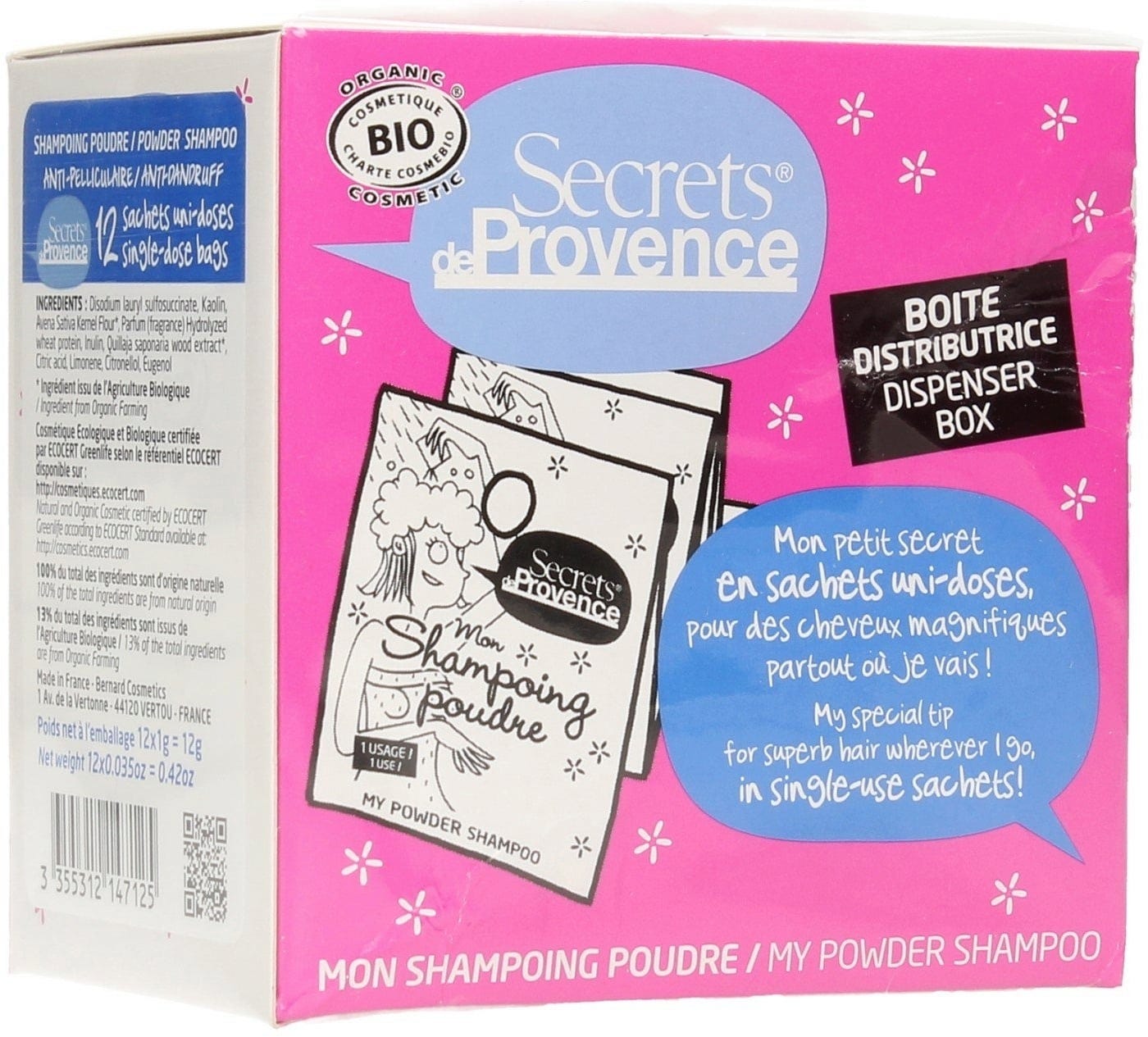 Secrets de Provence  Shampoo-Pulver Bio Anti Schuppen, 12 g