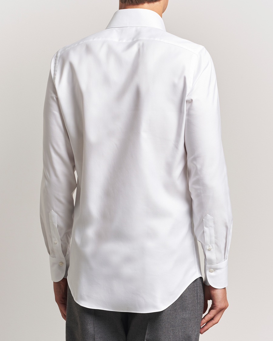 Finamore Napoli Milano Slim Oxford Button Down Shirt White