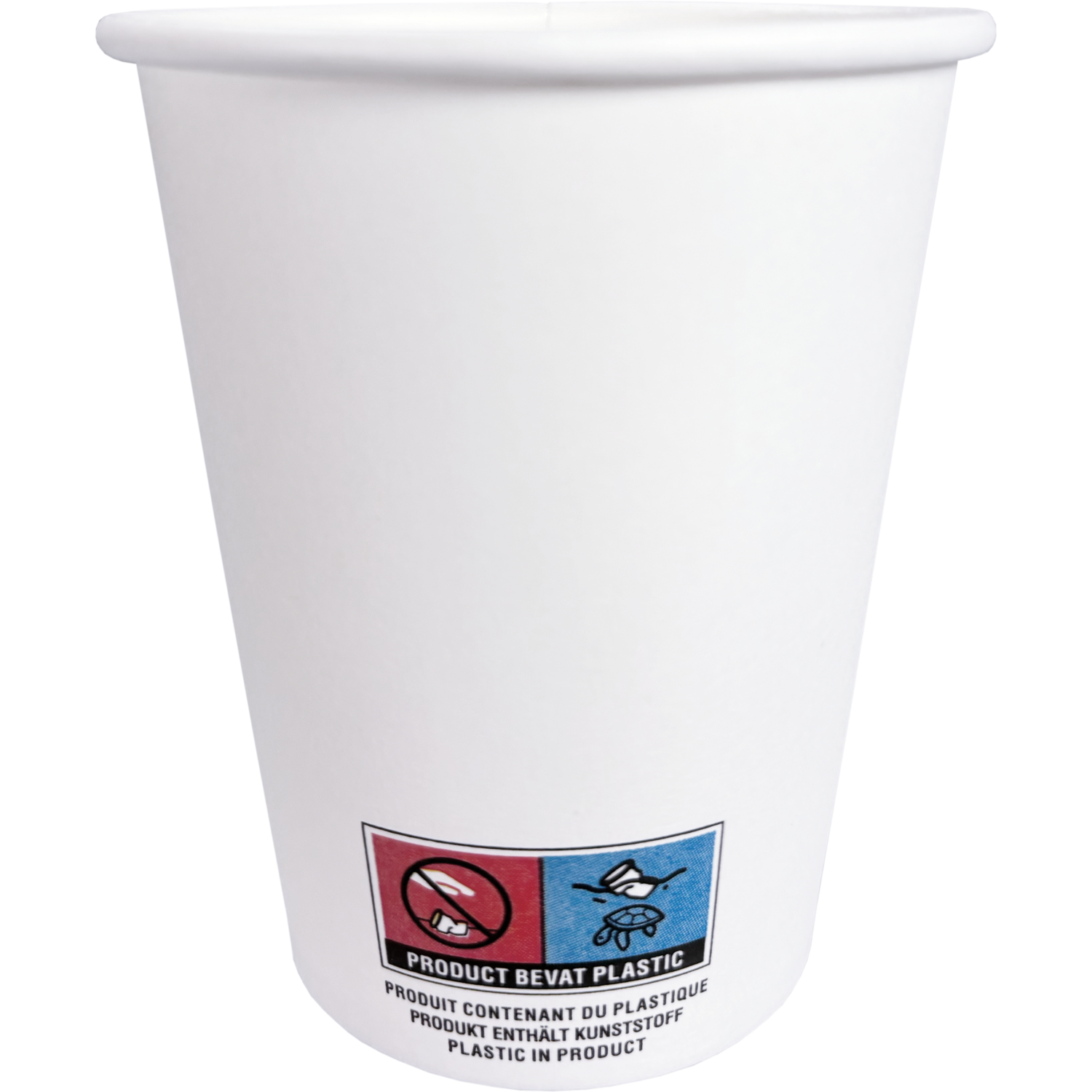 Koffiebeker, Karton + PE, 250ml, 8oz, 92mm, wit