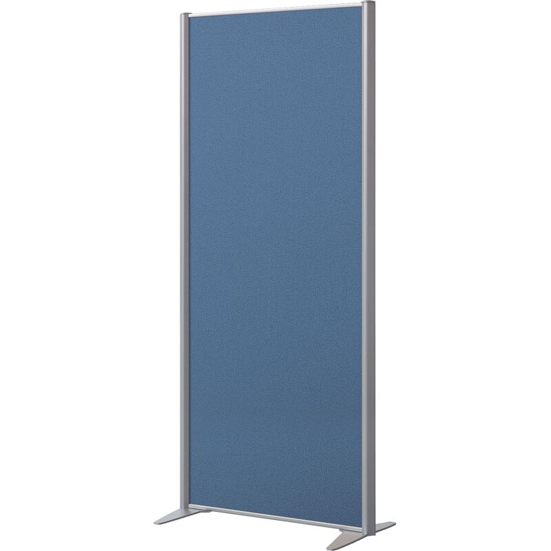 Cloison acoustique pleine B-Zen - Tissu Bondai - Pied fixe couleur aluminium