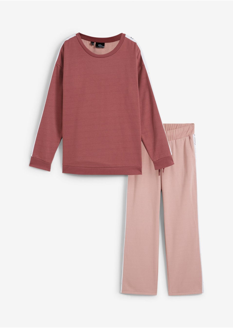 Survêtement avec sweat et pantalon large (Ens. 2 pces.)