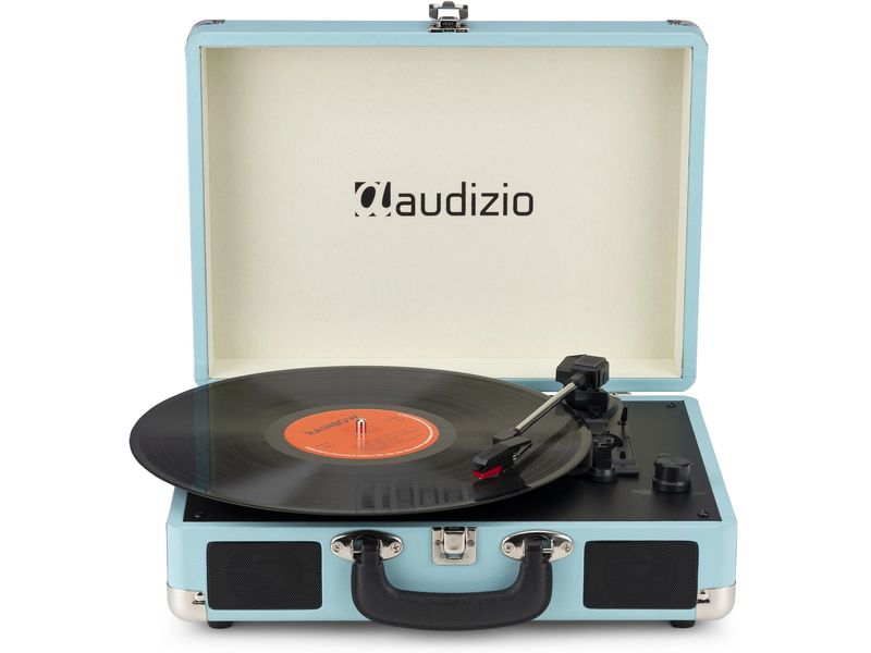Audizio Plattenspieler mit Bluetooth RP116 Blau Stilvoller Plattenspieler im Kofferdesign