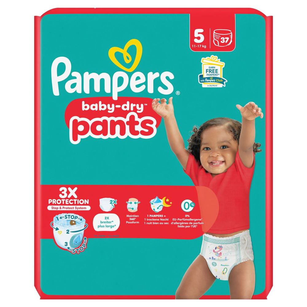 PAMPERS Baby Dry Pants Gr5 12-17kg Junior Sparpack 37 Stk