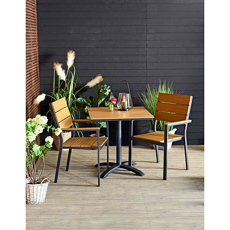 Carlton cafébord med 2 Carlton stole - teaklook
