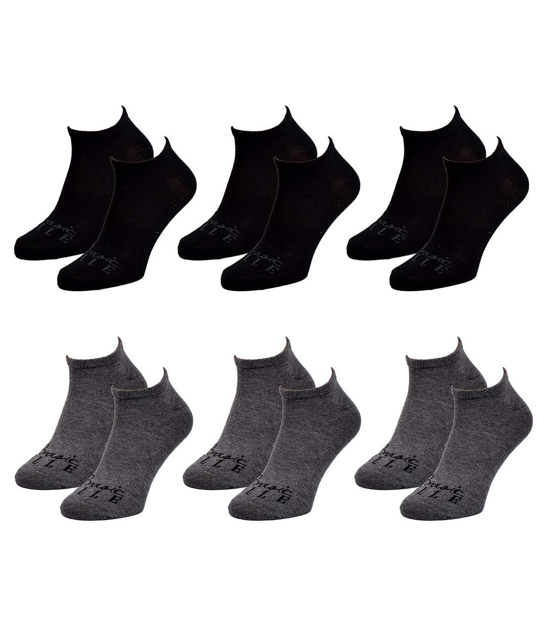 Chaussettes femme ELLE Basic Qualité et Confort-Assortiment modèles photos selon arrivages- Pack de 6 Paires ELLE Socquettes assorties