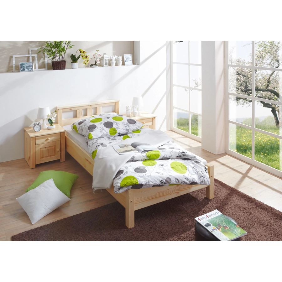 TICAA Einzelbett und Doppelbett Merci Kiefer Natur Natur