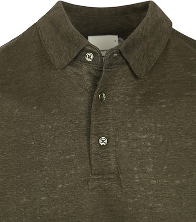KnowledgeCotton Apparel Poloshirt Linnen Donkergroen 1020001-1090 kopen
