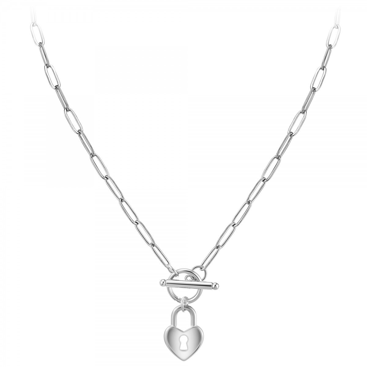 Collier coeur SC Crystal en acier inoxydable
