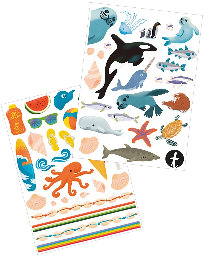 Klebetattoos SONNE, STRAND & MEHR 2er Pack