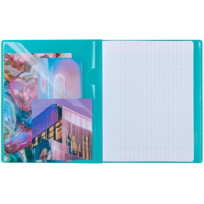 Cahier piqué Koverbook Silver 17x22 cm 96 pages ligné + marge couverture polypropylène opaque - Assortis