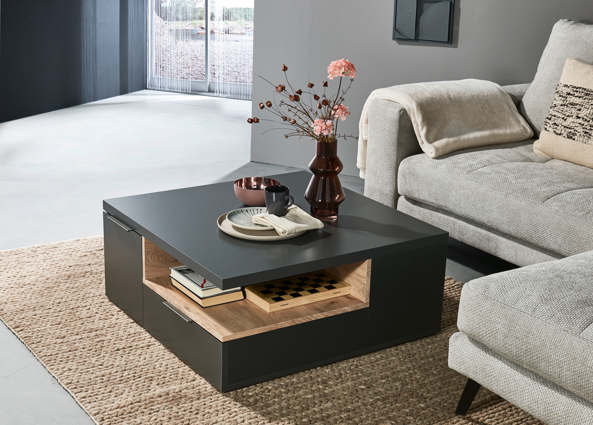 Stolkom Couchtisch »TOPSELLER!« OTTOs Choice,  80x80 cm, Wohnzimmertisch mit Schubkästen, melaminbeschichtet