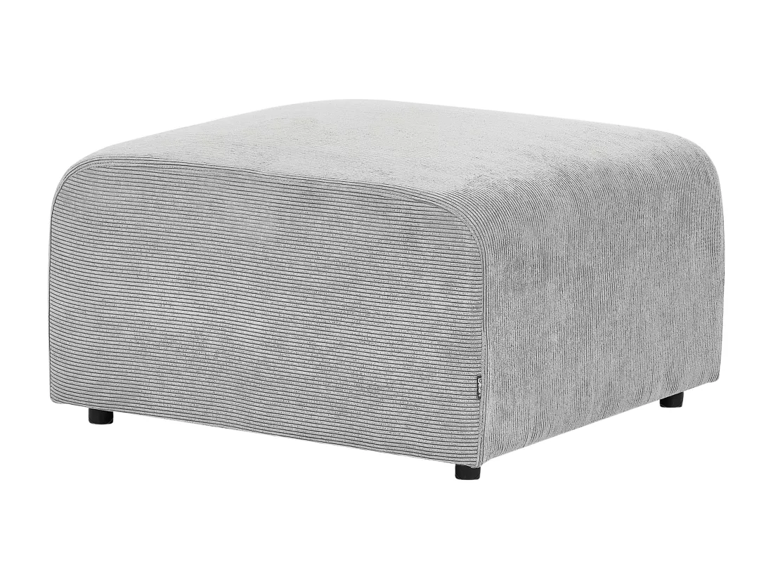 Canapé 2 places modulable avec ottoman en velours côtelé gris FALSTERBO