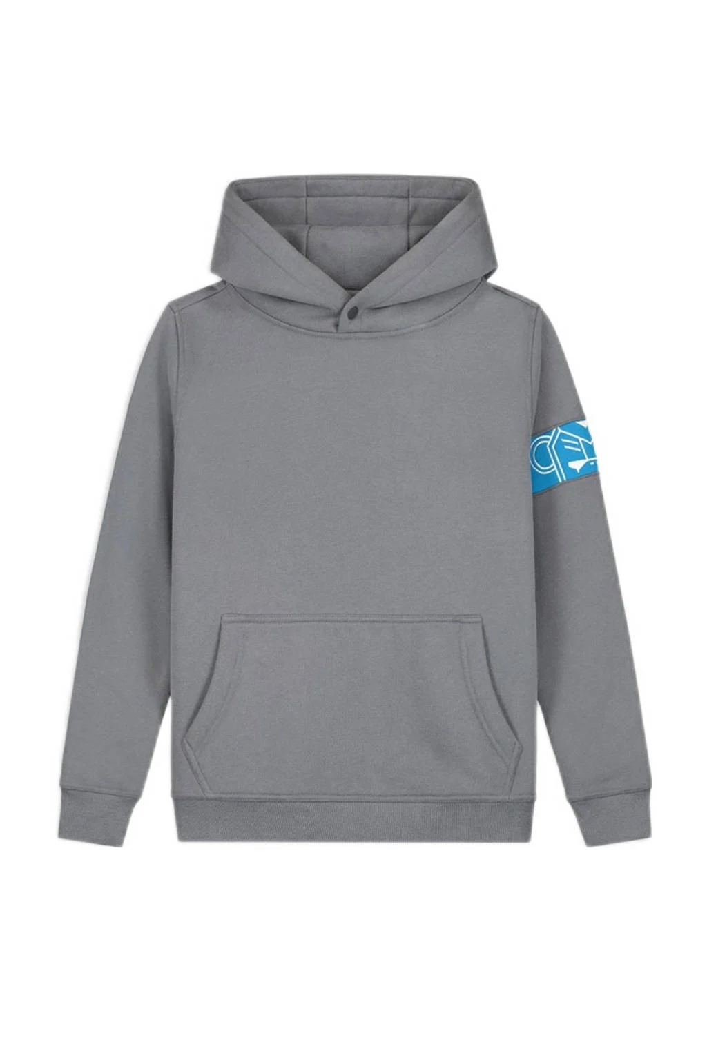BLACK BANANAS hoodie JR. COMMANDER met contrastbies en borduursels grijs/blauw