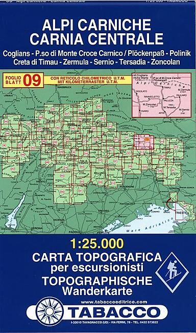 TABACCO - 9 ALPI CARNICHE COGLIANS 1 25 000