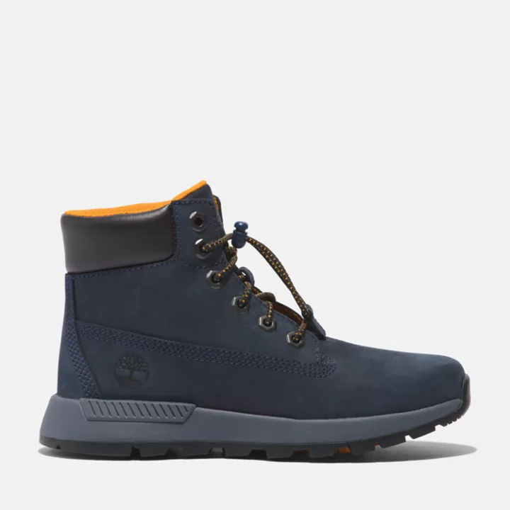 Bota Killington Trekker de 6 polegadas para jovens na cor azul marinho.