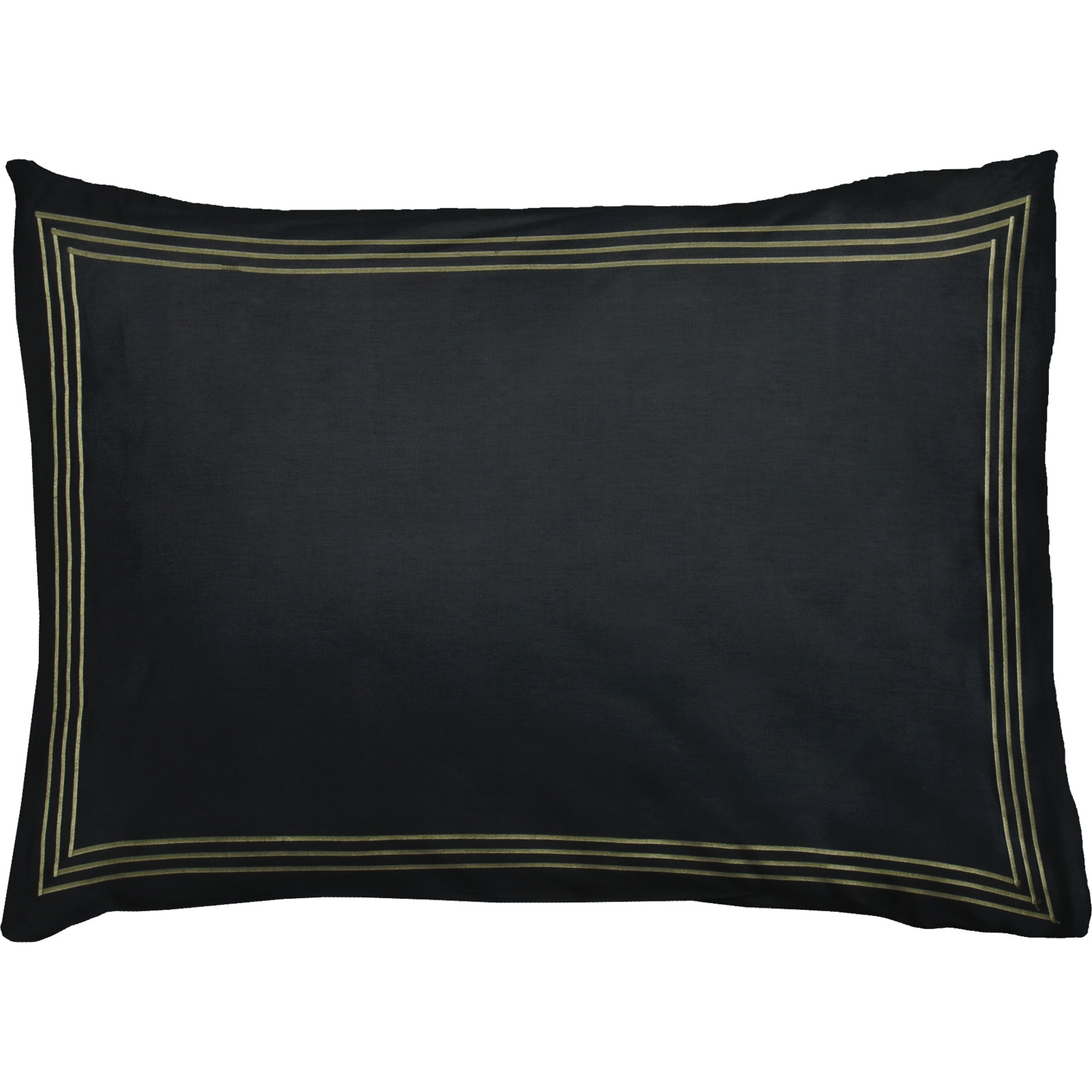 Bettwäsche Satin gestreifte Stickerei uni 160x210 Duvetbezug Nord, schwarz