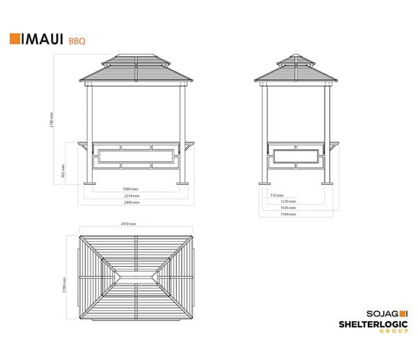 Sojag Pavillon BBQ Maui, ca. B243/H278/T178 cm