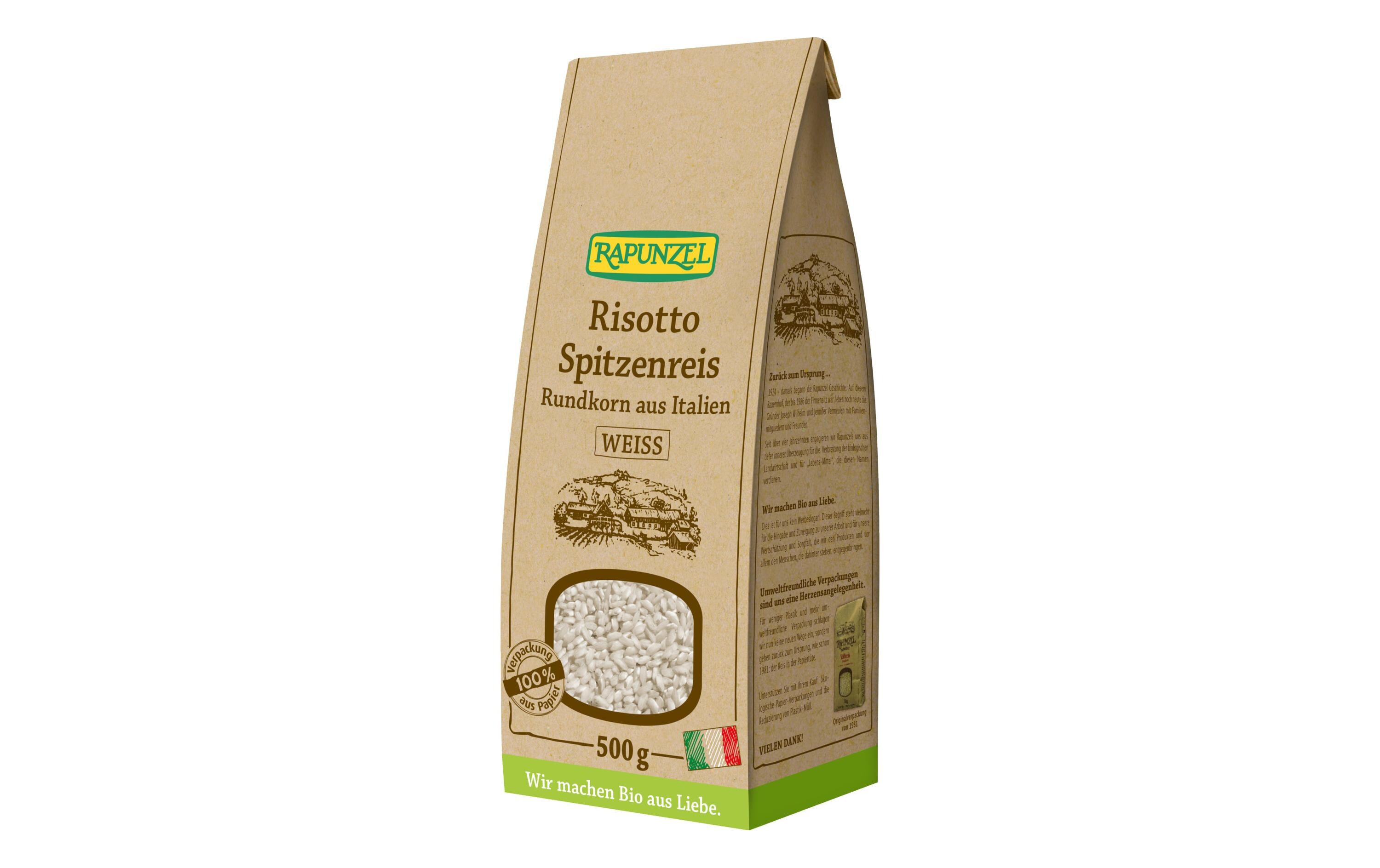 Risotto Bio Spitzenreis Rundkorn Ribe weiss 500 gBio Risotto Spitzenreis Rundkorn Ribe weiss