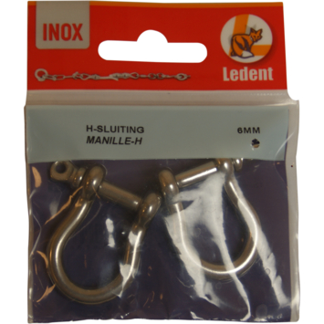 Harpsluiting RVS 6 mm 2 stuks