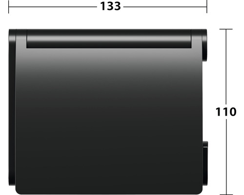 KEUCO Plan Black Selection toiletrolhouder met deksel, matzwart, 14960370000