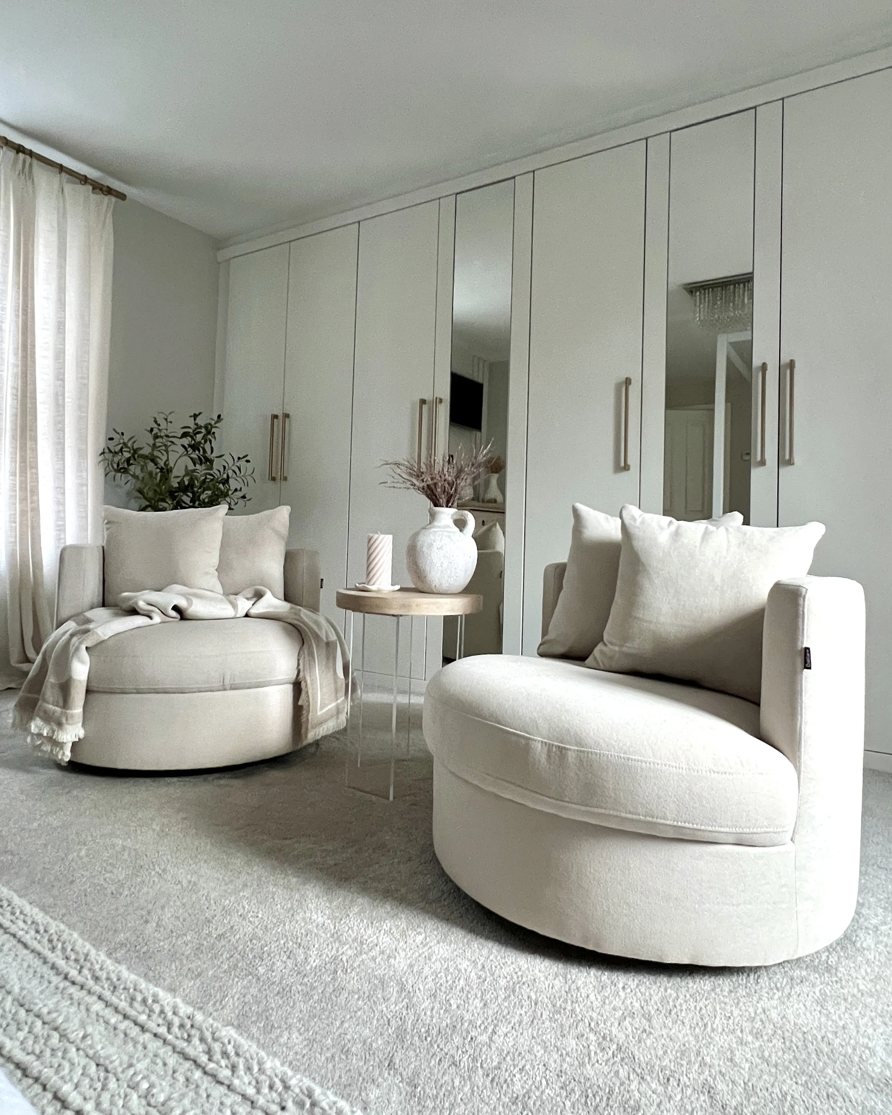 Draaifauteuil DALBY Stof Lichtbeige