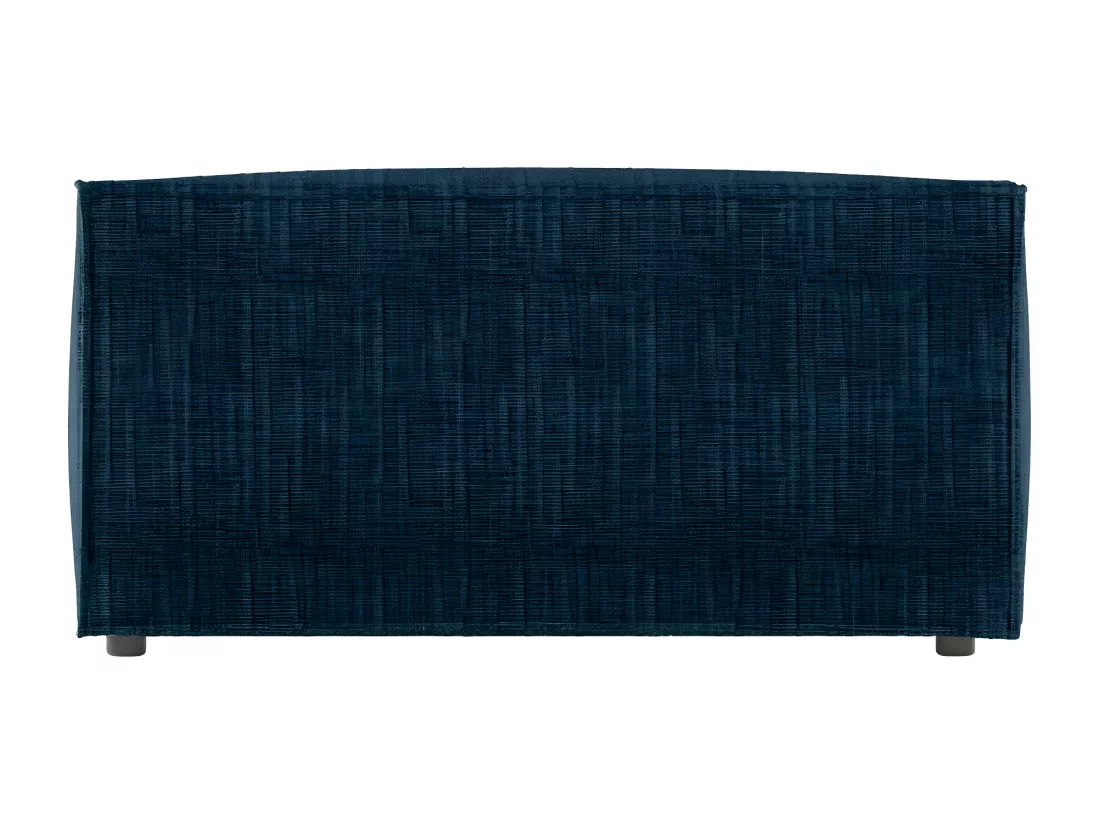 Pouf en tissu texturé 3D Clarisse - Bleu foncé - L90 x P50 x H41cm - Loungitude