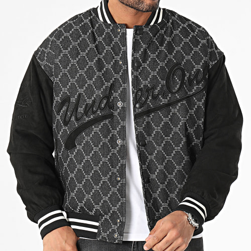 Veste Teddy Noir Gris