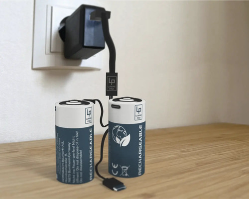 LUMAK PRO Oplaadbare Batterij C Baby 1.5V 3000 mAh Li-ion 2 Stuks met USB-C