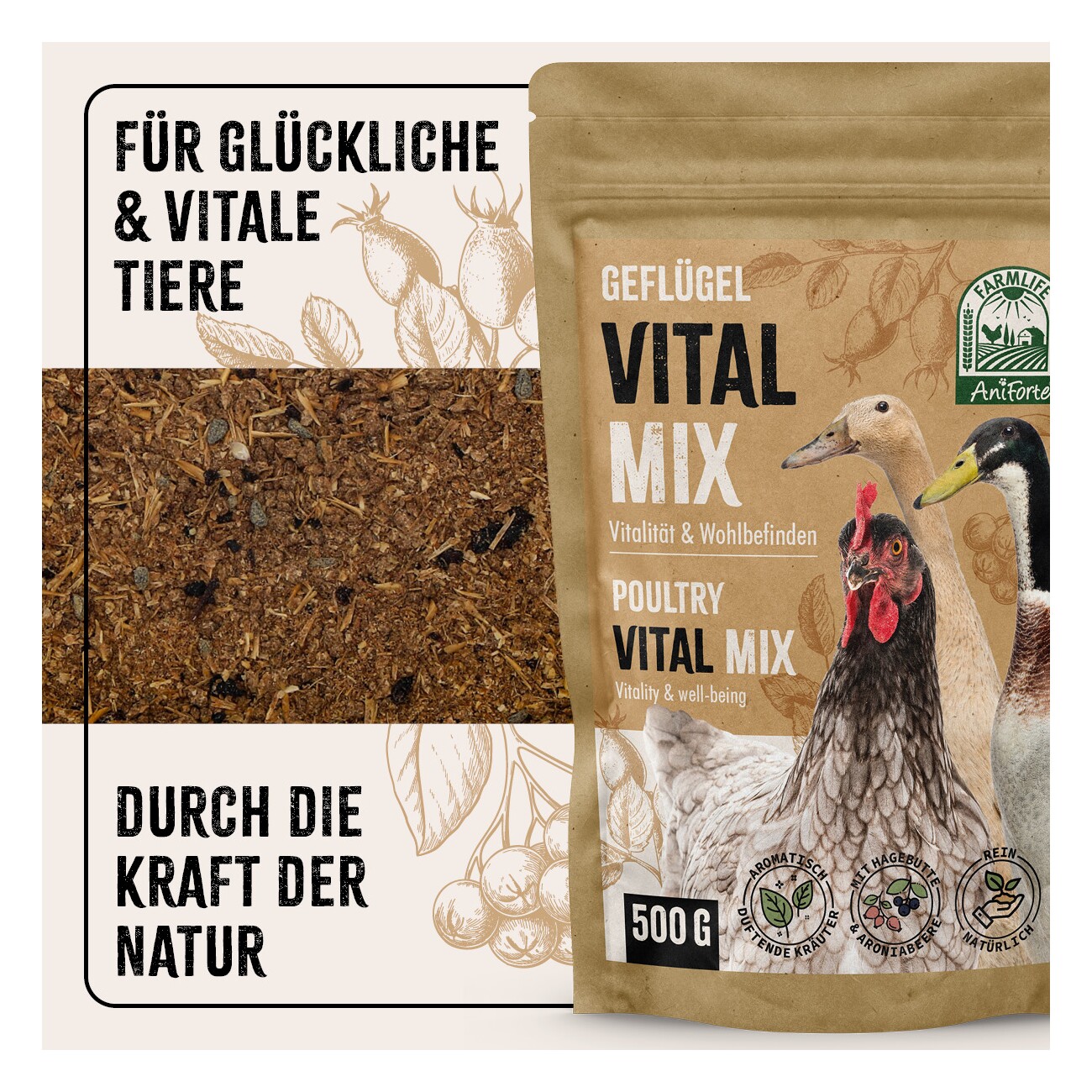 AniForte FarmLife Geflügel Vital Mix Pulver 500g