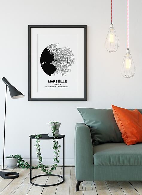 POSTER CARTE MARSEILLE