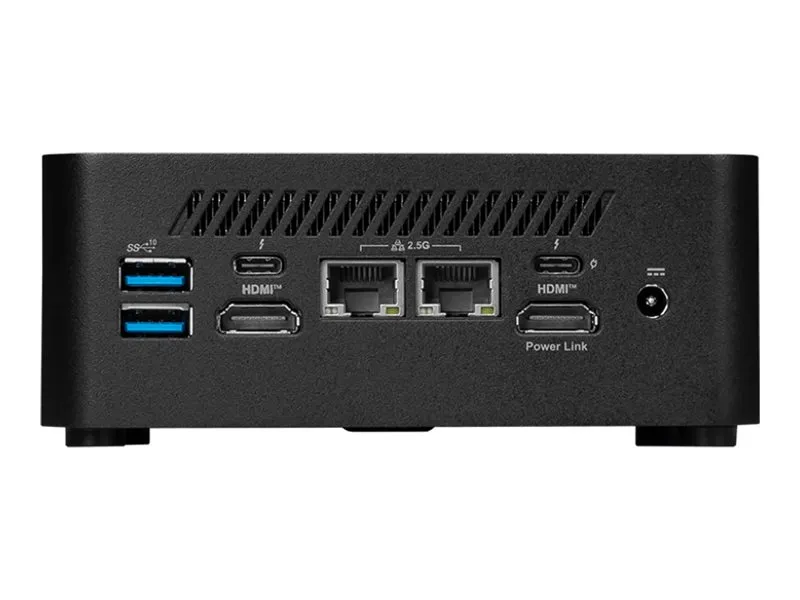 MSI Cubi NUC 13MQG 065BEU - Barebone - mini PC FCBGA1744 Socket - 1 x Core i7 1365U / op til 5.2 GHz - RAM 0 GB - Intel Iris Xe Graphics - IEEE 802.11ax (Wi-Fi 6E), Bluetooth 5.3, Gigabit Ethernet, 2.5 Gigabit Ethernet - sort