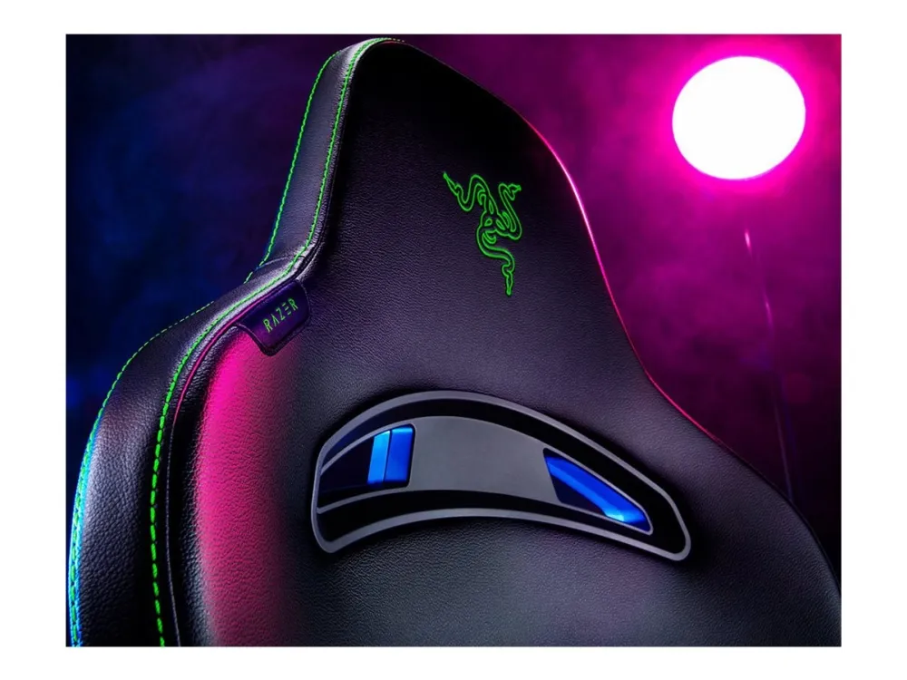 Razer Iskur X - Stol - armstøtter - T-formet - syntetisk læder, stål, elastomerisk polyuretan (EPU) - sort/grøn
