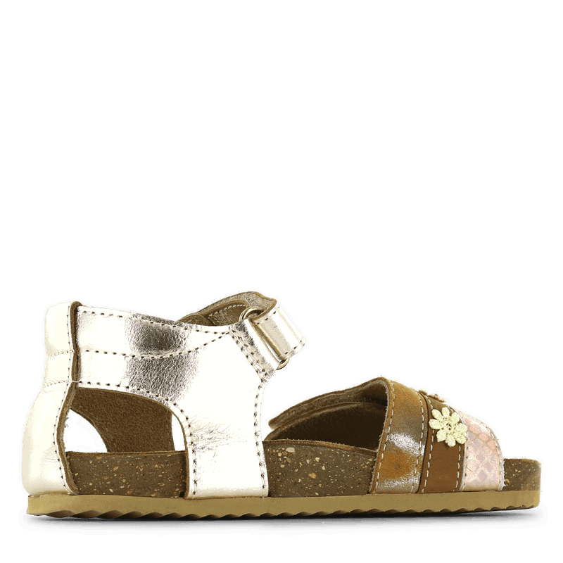 Shoesme goldene Sandale mit Blume