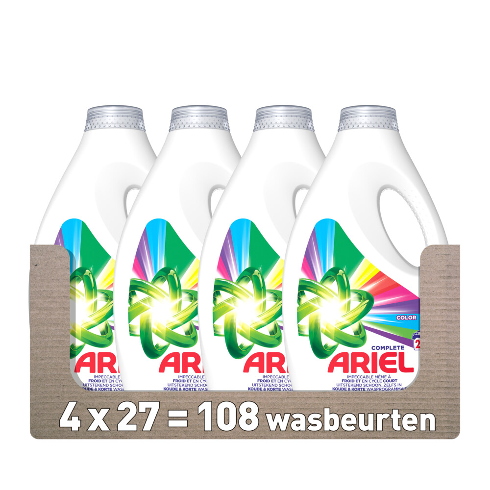 4x Ariel Vloeibaar Wasmiddel Color 27 Wasbeurten1215 ml