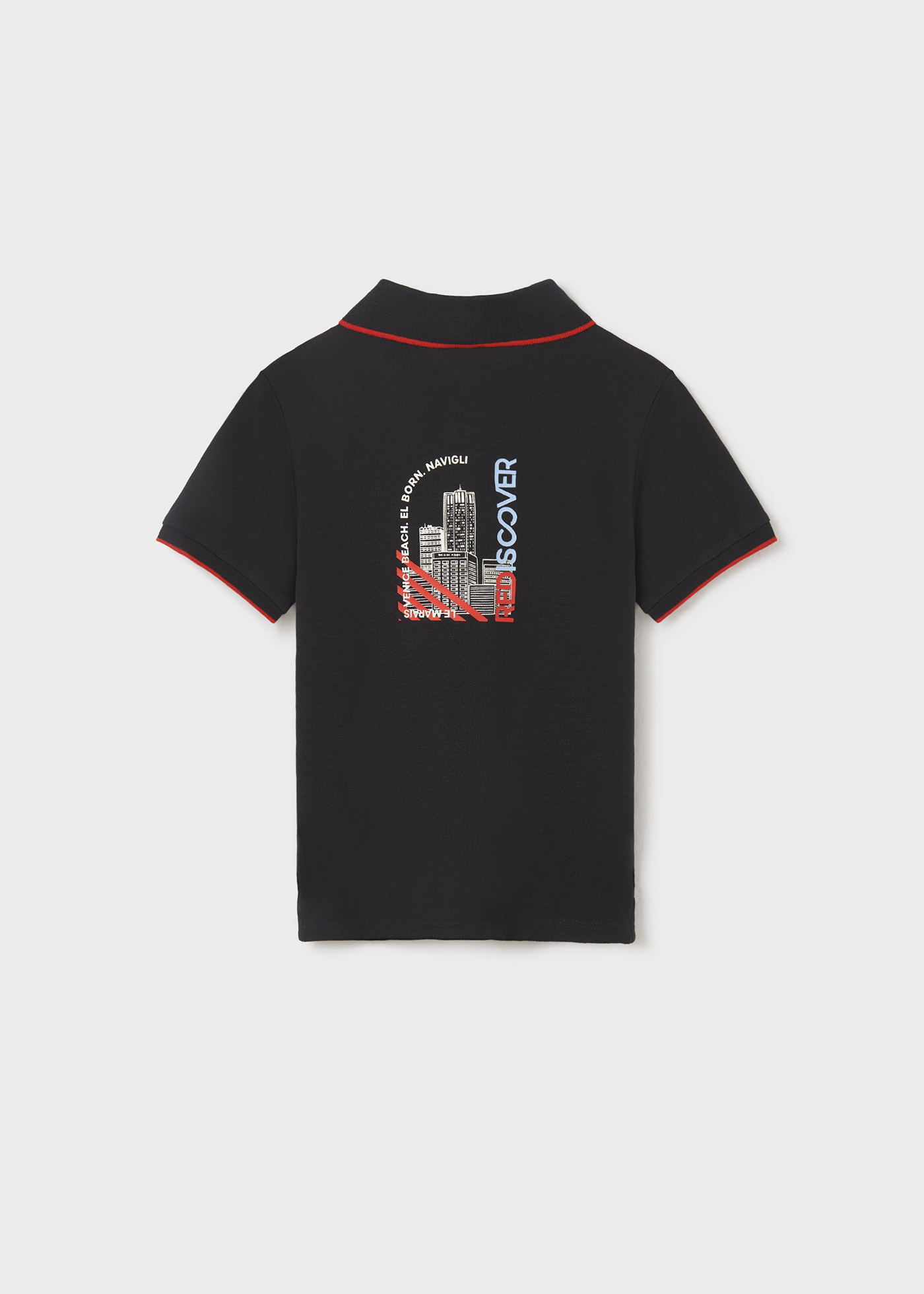 Camisa polo com estampa em algodão sustentável para meninos