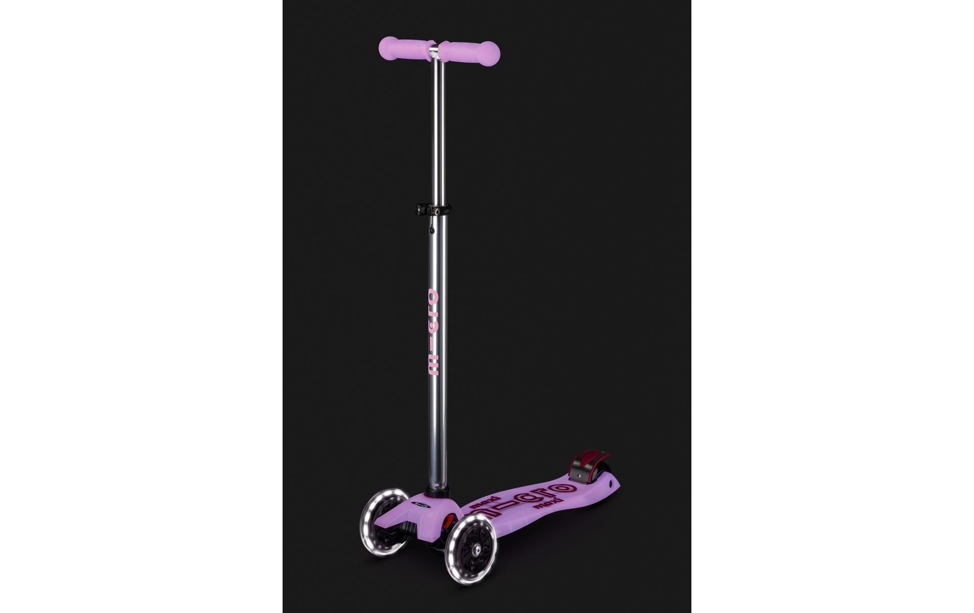 Kickboard Maxi Micro Deluxe Glow LED LilaScooter für Kinder