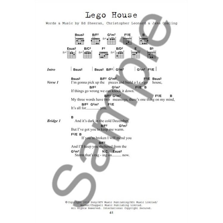 Wise Publications Ed Sheeran Guitar Chord Songbook