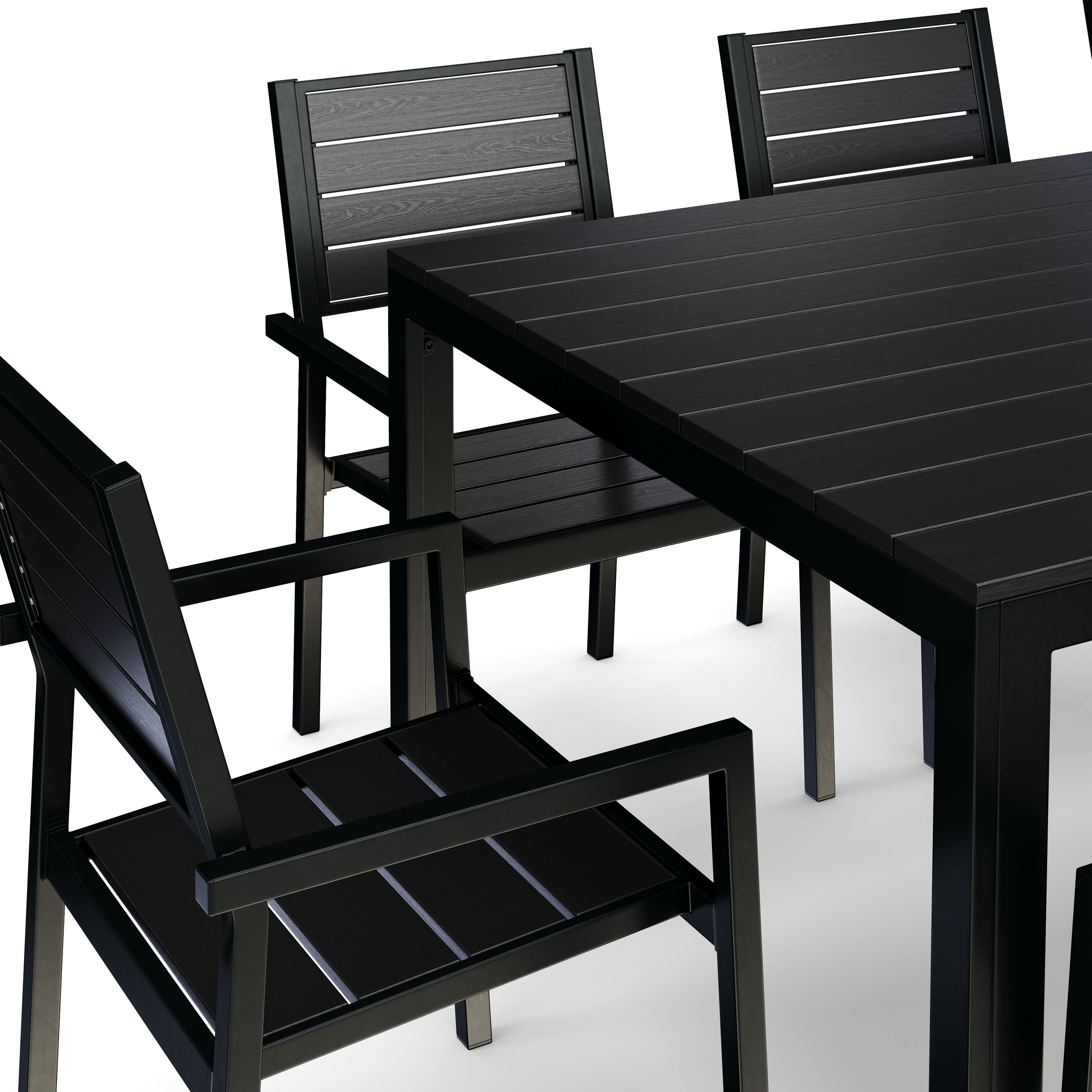 Gartenmöbel Set KAVO 8 Stühle schwarz