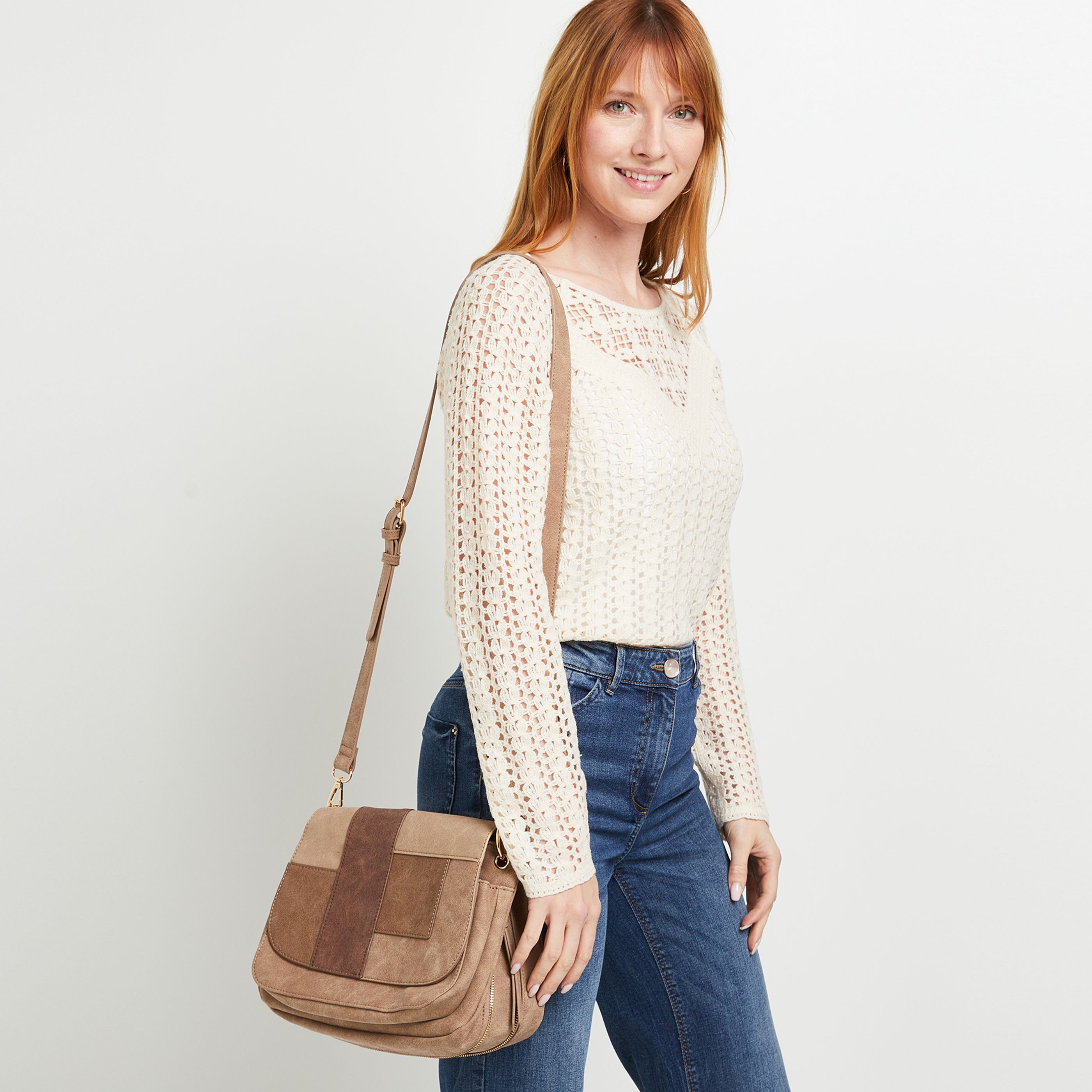 Sac besace femme - BEIGE