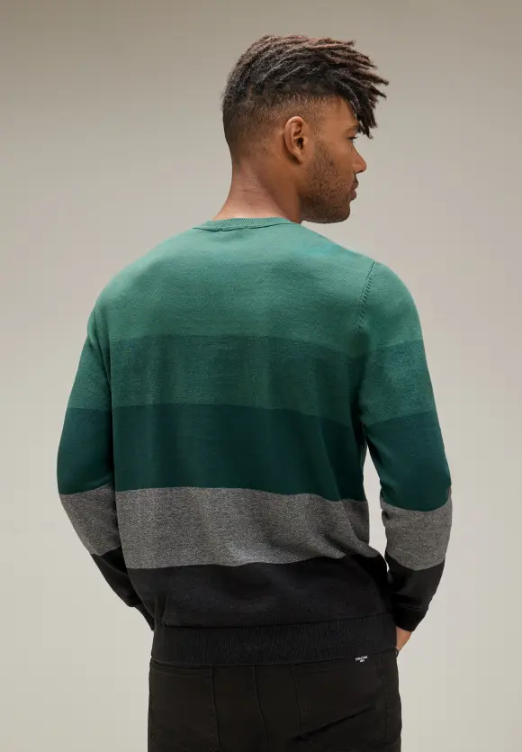 Pullover mit Streifenmuster - Jungle Green