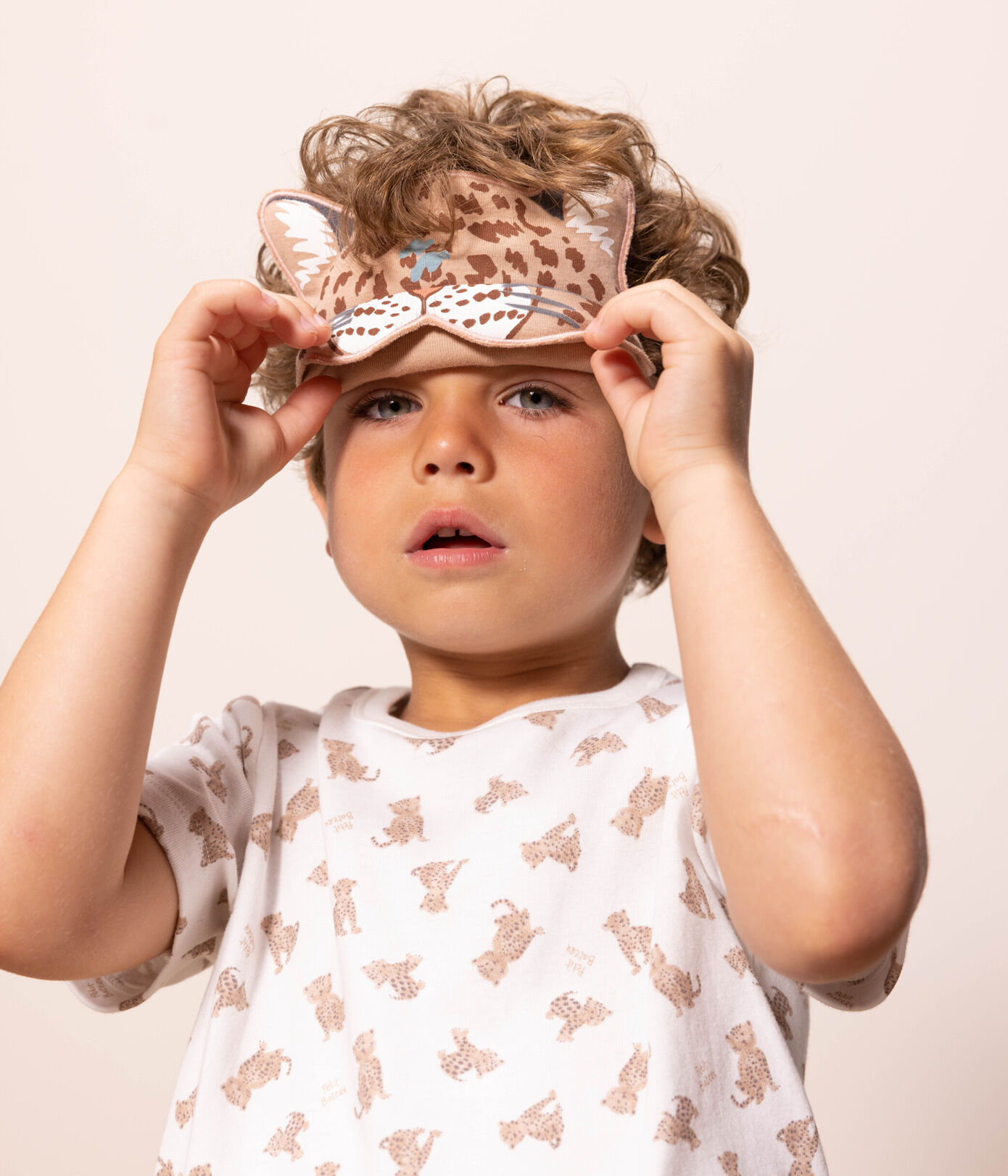 Pyjama léopards avec masque en coton petite fille/petit garçon
