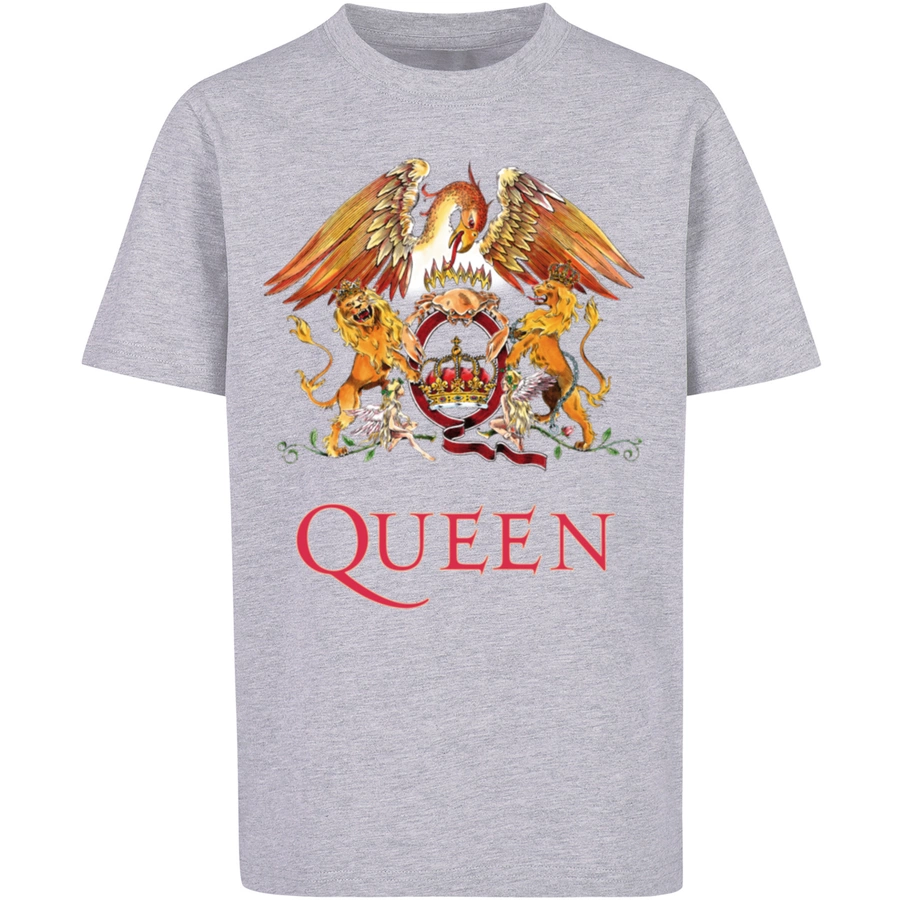 F4NT4STIC T-Shirt Queen Rockband Classic Crest Black heather grey